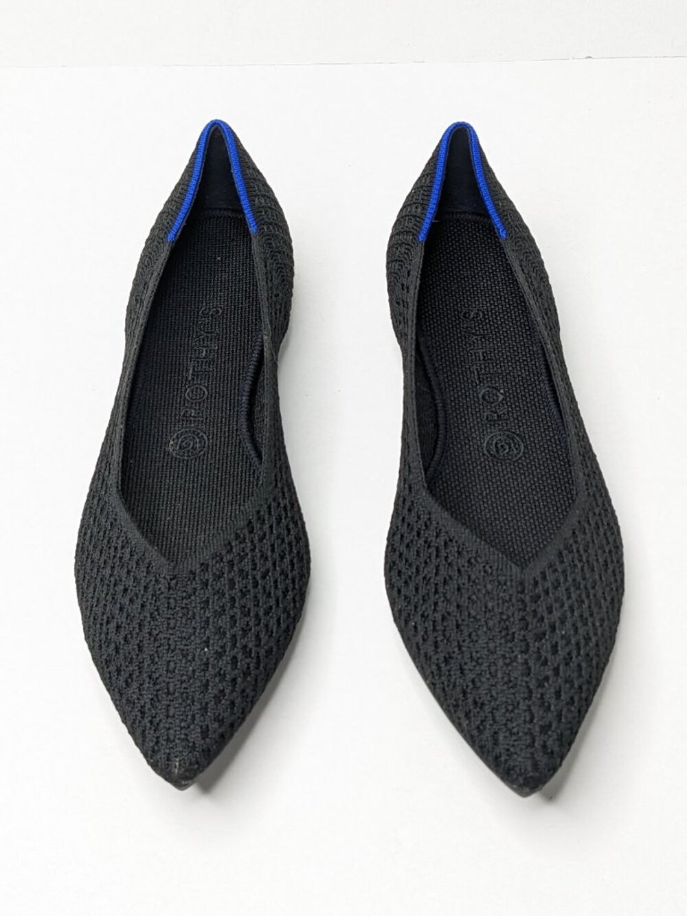 Rothy's The Point II Pointed Toe Ballet Flats Black Honeycomb Womens 10